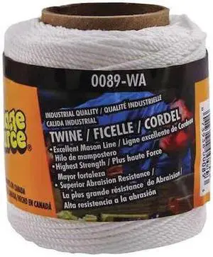 ZORO SELECT 89-WA Twine,Nylon,No 18,250 ft.,White