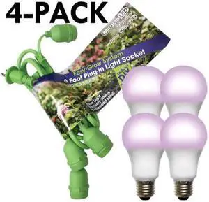 MIRACLE LED 602272 Grow System 4 Socket & LED Red & Blue Spectrum Grow Light
