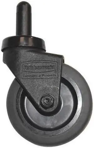 RUBBERMAID COMMERCIAL GRFG1990704 Caster, Quiet, 3", Gray, WB Trolley