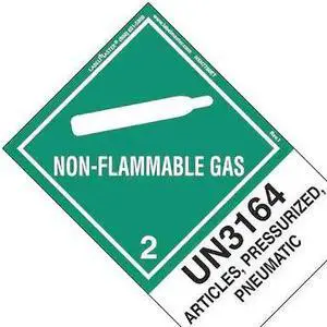 LABELMASTER HSN7750ET Non-Flammable Gas Label,UN316,PK500, HSN7750ET