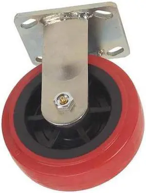 ZORO SELECT 1ULK8 Rigid Plate Caster,Poly,8 in.,900 lb.,B