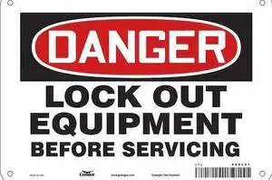 CONDOR 469L81 Safety Sign, 7 in Height, 10 in Width, Aluminum, Vertical