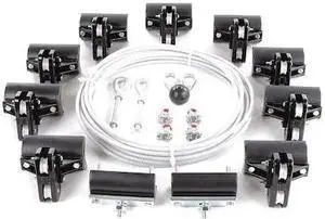 DAYTON 33N205 Festoon System Kit,1/4 In Rope,L 60 Ft