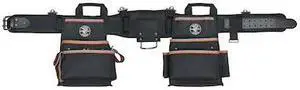 KLEIN TOOLS 55429 Black Ballistic Nylon Tool Belt, 26 Pockets, 55429