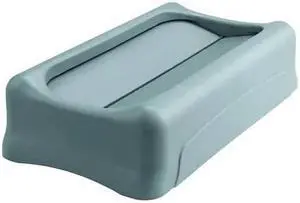 RUBBERMAID FG267360GRAY Trash Can Top,Drop Top,Swing Closure,Gr