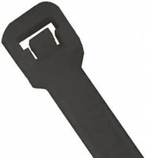 PARTNERS BRAND CTUV640 Cable Tie, 6 in L, Black, Nylon, 40 lb Strength, 1000 PK