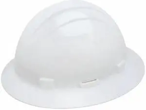 ERB SAFETY 19291 Full Brim Hard Hat, Type 1, Class E, Pinlock (4-Point), White
