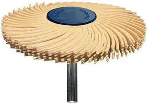 DEDECO 1833 Sunburst Radial Bristle Discs 3 in Curved Tc 6-Ply Peach 6 Micron