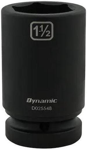 DYNAMIC D025548 1" Drive Deep Socket, Black Phosphate, Tools 1-1/2" X 1" Drive,