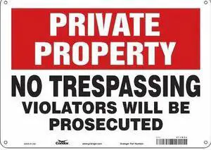 CONDOR 473M26 Safety Sign, 10 in Height, 14 in Width, Polyethylene, Horizontal