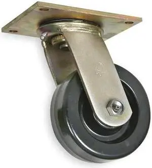 ZORO SELECT 1NVK7 Swivel Plate Caster,Phenolic,5 in.,1000 lb.