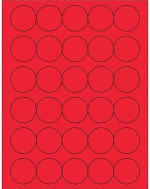 TAPE LOGIC LL192RD Fl Circle Laser Labels,1 1/2",Fl Red,PK3000