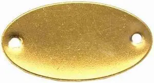 ZORO SELECT 41742 Blank Tag, Brass, 1 in H x 1 7/8 in W, 1 in Dia., Yellow,