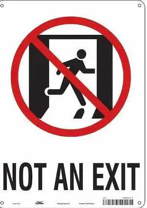 CONDOR 480J13 Exit Sign, Aluminum, 10" W, 14" H, Not An Exit, White