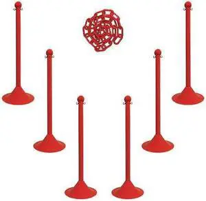 MR CHAIN 71005-6 Barrier Post Kit,41" H,Red,Plastic Post