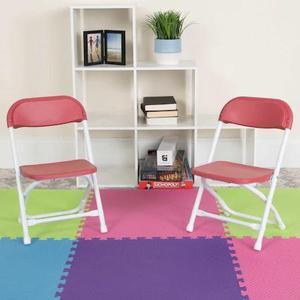 FLASH FURNITURE 10-Y-KID-BY-GG Kids Burgundy Plastic Folding Chair