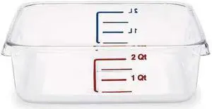 RUBBERMAID FG630200CLR Square Storage Container,2 qt,Clear