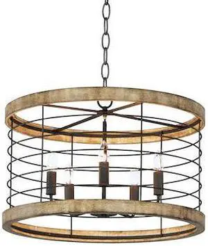MAXIM LIGHTING 12515DWBK Homestead 24" 5-Light Chandelier