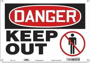 CONDOR 472R26 Safety Sign, 10 in Height, 14 in Width, Polyethylene, Horizontal