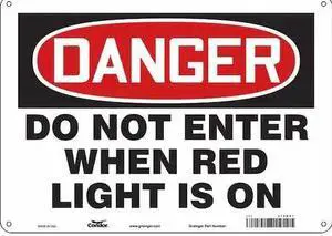 CONDOR 472N51 Safety Sign, 10 in Height, 14 in Width, Polyethylene, Horizontal
