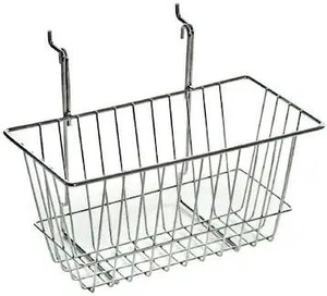 AZAR DISPLAYS 300620 6.25"H Chrome Wire Basket, PK2 AZAR DISPLAYS 300620 6.25"H Chrome Wire Basket, PK2