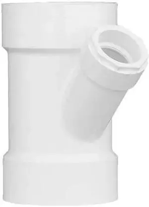 ZORO SELECT 1WJV8 PVC Reducing Wye, Hub, 4 in x 4 in x 1 1/2 in Pipe Size