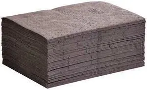 PIG MAT160 Absorbent Mat Pad, Absorbs 17 gal. Universal, PK 100 ,Gray