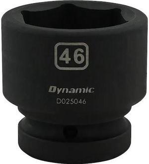 DYNAMIC D025046 1" Drive Standard Socket, Black Phosphate, Tools 46MM X 1"