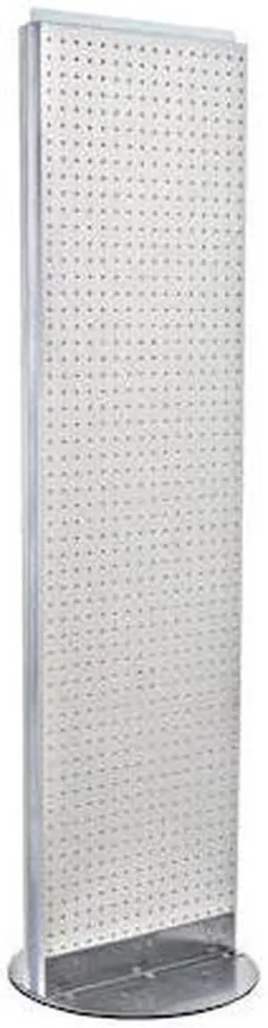 AZAR DISPLAYS 700250-WHT 2-Sided Pegboard Floor Revolving Display Panel
