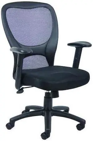 ZORO SELECT 36FJ99 Desk Chair Mesh, Overall Height 38-3/4" to 42-1/4" Black