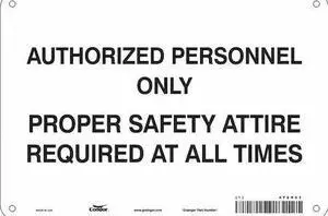 CONDOR 472H03 Safety Sign, 7 in Height, 10 in Width, Aluminum, Vertical