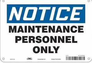 CONDOR 473D68 Safety Sign, 7 in Height, 10 in Width, Aluminum, Vertical
