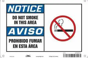 CONDOR 474V11 Safety Sign, 7" H, 10" W,  Vertical Rectangle, English, Spanish,