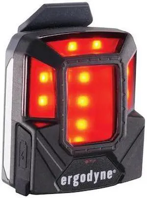 ERGODYNE 8993 Black Universal Hard Hat Red LED Safety Lamp