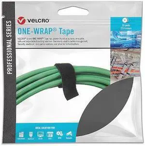 VELCRO BRAND 31085 Reclosable Fastener, No Adhesive, 75 ft, 1 in Wd, Black