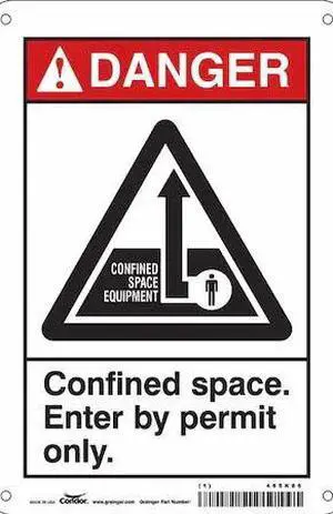 CONDOR 465K86 Safety Sign, 10 in Height, 7 in Width, Aluminum, Horizontal