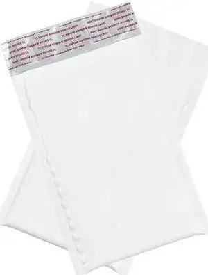 ZORO SELECT 39UL18 Bubble Lined Poly Mailers, 4"x8", White, PK500