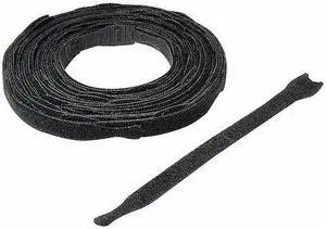 VELCRO BRAND 170782 Cable Tie Strap, 12 in L, 3-1/2 in Max Bundle Dia., Black,
