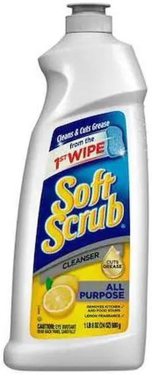 SOFT SCRUB 00865 All Purpose Cleaner, Bottle, 24 oz, Lemon, 9 PK