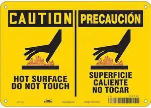 CONDOR 474Y23 Danger Sign, 7 in H, 10 in W, Aluminum, Vertical Rectangle,