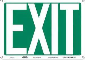 CONDOR 480L45 Exit Sign, Aluminum, 14" W, 10" H, EXIT, Green, White