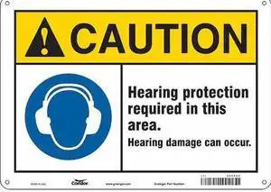CONDOR 465Z66 Safety Sign, 10 in Height, 14 in Width, Polyethylene, Horizontal