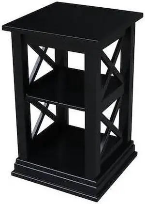 INTERNATIONAL CONCEPTS OT46-70A Hampton Accent Table with Shelves, Black