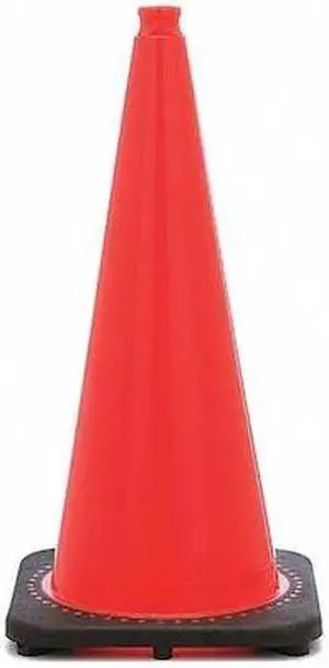 ZORO SELECT RS70032C Traffic Cone, PVC, Non-Reflective, 28 in Height, 7 lb,
