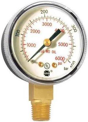 MILLER ELECTRIC GA145-03 Pressure Gauge,0 to 6000 psi/Bar,2In