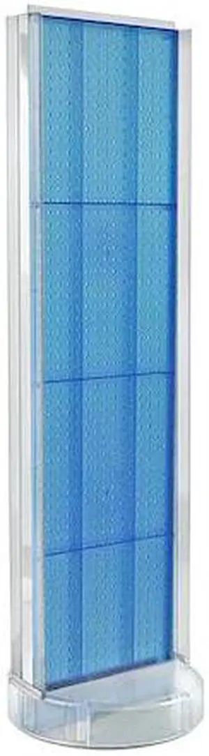 AZAR DISPLAYS 700788-BLU 2 Sided- Blue Pegboard Floor Display w/C-Channel