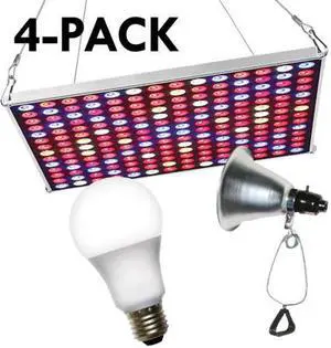 MIRACLE LED 602228 LED Grow Panel & Clamp On LED Full Spectrum Grow Light Kit 12