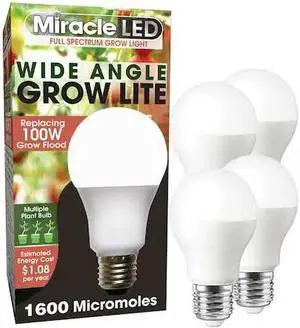 MIRACLE LED 602158 LightBulb,FullSpcMltPtLEDGrow,11W,PK4