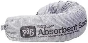 PIG PIG211 Absorbent Sock, Absorbs 24 gal. Universal, PK 4 ,Gray