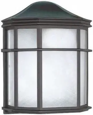 NUVO 60-539 1-Light 10 in. Cage Lantern Wall Fixture Die Cast Linen Acrylic Lens NUVO 60-539 1-Light 10 in. Cage Lantern Wall Fixture Die Cast Linen Acrylic Lens